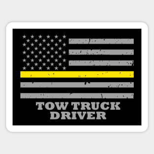 Tow Truck Driver Thin Yellow Line Flag Sticker